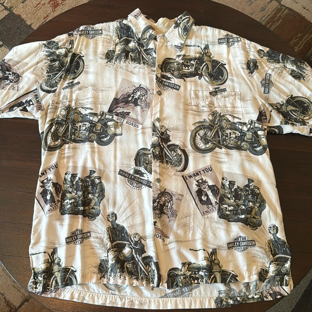 90’s Harley Davidson Uncle Sam button up